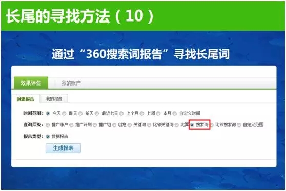 長尾詞尋找方法，搜索詞報告